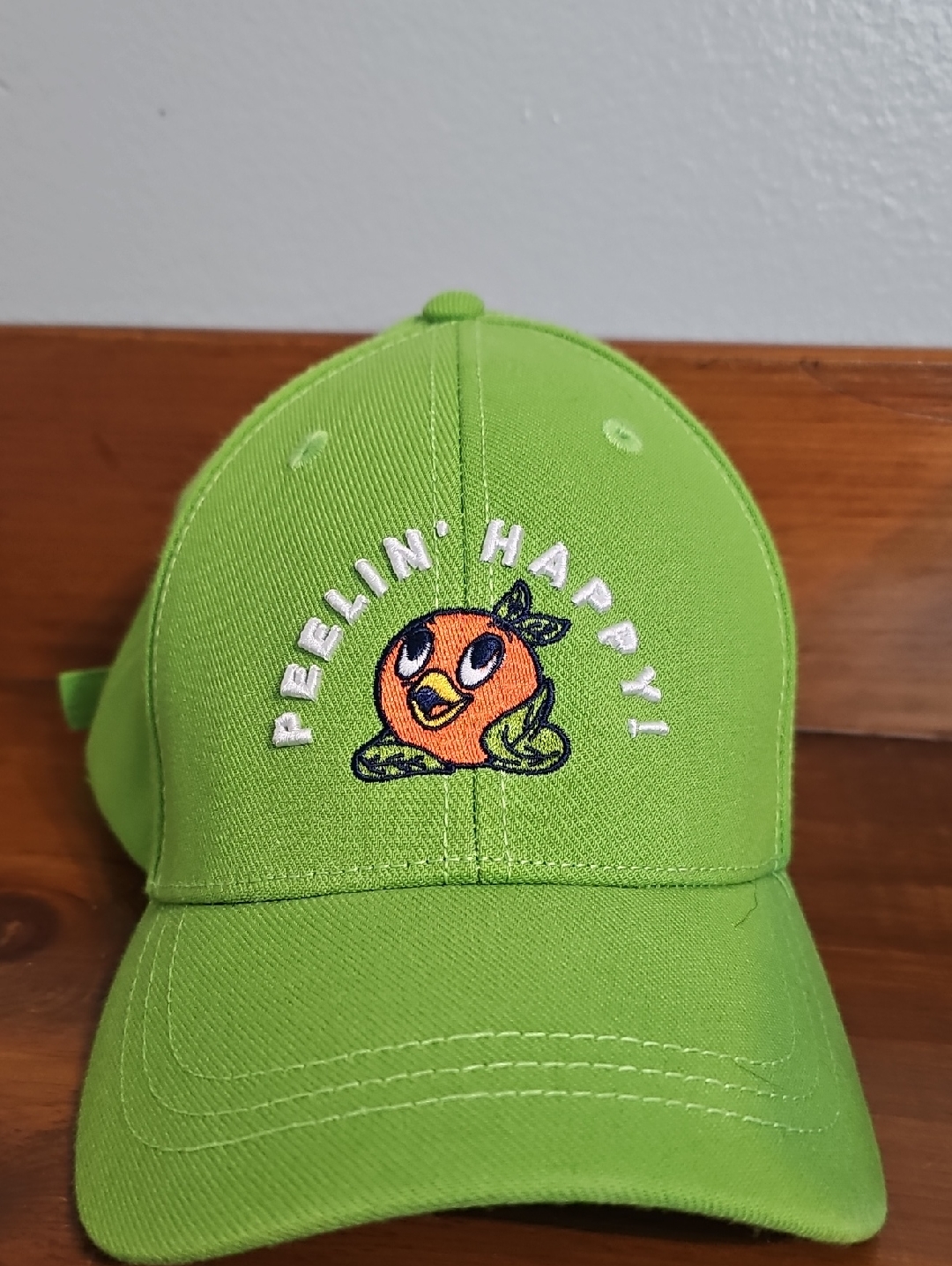 Peelin' Happy Lime Green Baseball Cap With Orange Bird Disney